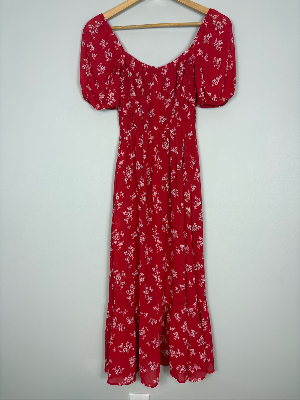 New Reformation Hannah Summer Dress Size 4 Floral Red - Picture 11 of 12